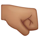 right-facing fist: medium skin tone untuk platform Whatsapp