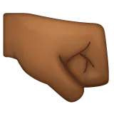 Whatsapp dla platformy right-facing fist: medium-dark skin tone