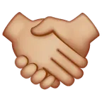 handshake: medium-light skin tone untuk platform Whatsapp