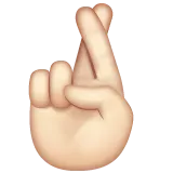 crossed fingers: light skin tone สำหรับแพลตฟอร์ม Whatsapp