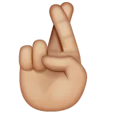 crossed fingers: medium-light skin tone per la piattaforma Whatsapp