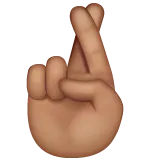crossed fingers: medium skin tone pentru platforma Whatsapp