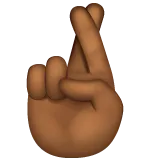 crossed fingers: medium-dark skin tone per la piattaforma Whatsapp