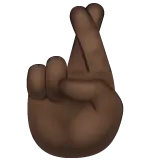 crossed fingers: dark skin tone für Whatsapp Plattform