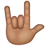 love-you gesture: medium skin tone alustalla Whatsapp