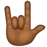 love-you gesture: medium-dark skin tone สำหรับแพลตฟอร์ม Whatsapp