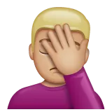 person facepalming: medium-light skin tone für Whatsapp Plattform