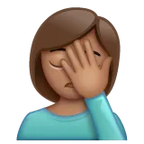 Whatsapp cho nền tảng woman facepalming: medium skin tone