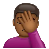 Whatsapp 플랫폼을 위한 man facepalming: medium-dark skin tone