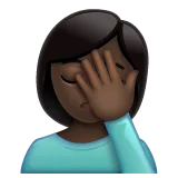 woman facepalming: dark skin tone pentru platforma Whatsapp
