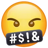 face with symbols on mouth para la plataforma Whatsapp
