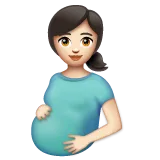pregnant woman: light skin tone per la piattaforma Whatsapp