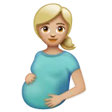 pregnant woman: medium-light skin tone untuk platform Whatsapp