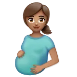 pregnant woman: medium skin tone untuk platform Whatsapp