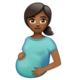 pregnant woman: medium-dark skin tone untuk platform Whatsapp
