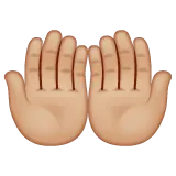 palms up together: medium-light skin tone untuk platform Whatsapp