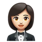 woman in tuxedo: light skin tone til Whatsapp platform