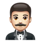 man in tuxedo: light skin tone for Whatsapp platform