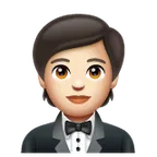person in tuxedo: light skin tone สำหรับแพลตฟอร์ม Whatsapp