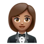 woman in tuxedo: medium skin tone til Whatsapp platform