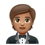 Whatsapp 플랫폼을 위한 person in tuxedo: medium skin tone