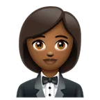 woman in tuxedo: medium-dark skin tone لمنصة Whatsapp
