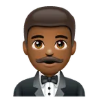 man in tuxedo: medium-dark skin tone สำหรับแพลตฟอร์ม Whatsapp