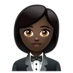 woman in tuxedo: dark skin tone لمنصة Whatsapp