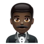 man in tuxedo: dark skin tone per la piattaforma Whatsapp