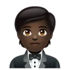 person in tuxedo: dark skin tone für Whatsapp Plattform