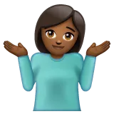 person shrugging: medium-dark skin tone per la piattaforma Whatsapp