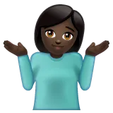 woman shrugging: dark skin tone untuk platform Whatsapp