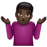 man shrugging: dark skin tone for Whatsapp platform