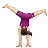 woman cartwheeling: light skin tone untuk platform Whatsapp