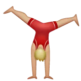 person cartwheeling: medium-light skin tone per la piattaforma Whatsapp