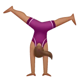 woman cartwheeling: medium skin tone untuk platform Whatsapp