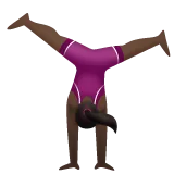 Whatsapp platformu için woman cartwheeling: dark skin tone
