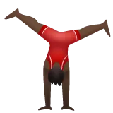 person cartwheeling: dark skin tone สำหรับแพลตฟอร์ม Whatsapp