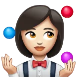 woman juggling: light skin tone for Whatsapp platform
