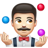 man juggling: light skin tone til Whatsapp platform