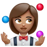 woman juggling: medium skin tone til Whatsapp platform