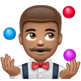 man juggling: medium skin tone per la piattaforma Whatsapp