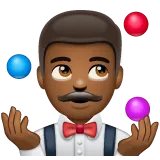 man juggling: medium-dark skin tone for Whatsapp platform