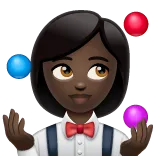 Whatsapp platformu için woman juggling: dark skin tone