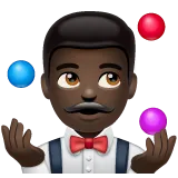 person juggling: dark skin tone สำหรับแพลตฟอร์ม Whatsapp