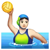woman playing water polo: light skin tone für Whatsapp Plattform