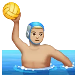 person playing water polo: medium-light skin tone สำหรับแพลตฟอร์ม Whatsapp
