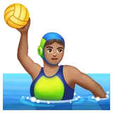 Whatsapp platformu için woman playing water polo: medium skin tone