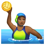 woman playing water polo: medium-dark skin tone per la piattaforma Whatsapp