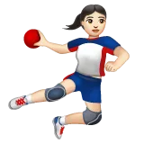 woman playing handball: light skin tone untuk platform Whatsapp